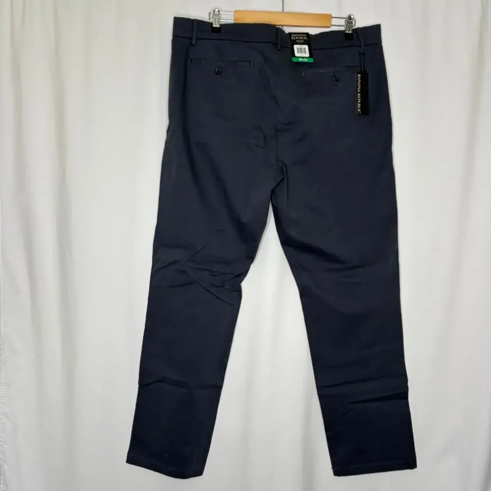 Banana Republic Gray Chino Pants Straight Leg 98% Cotton NWT Mens 38X32